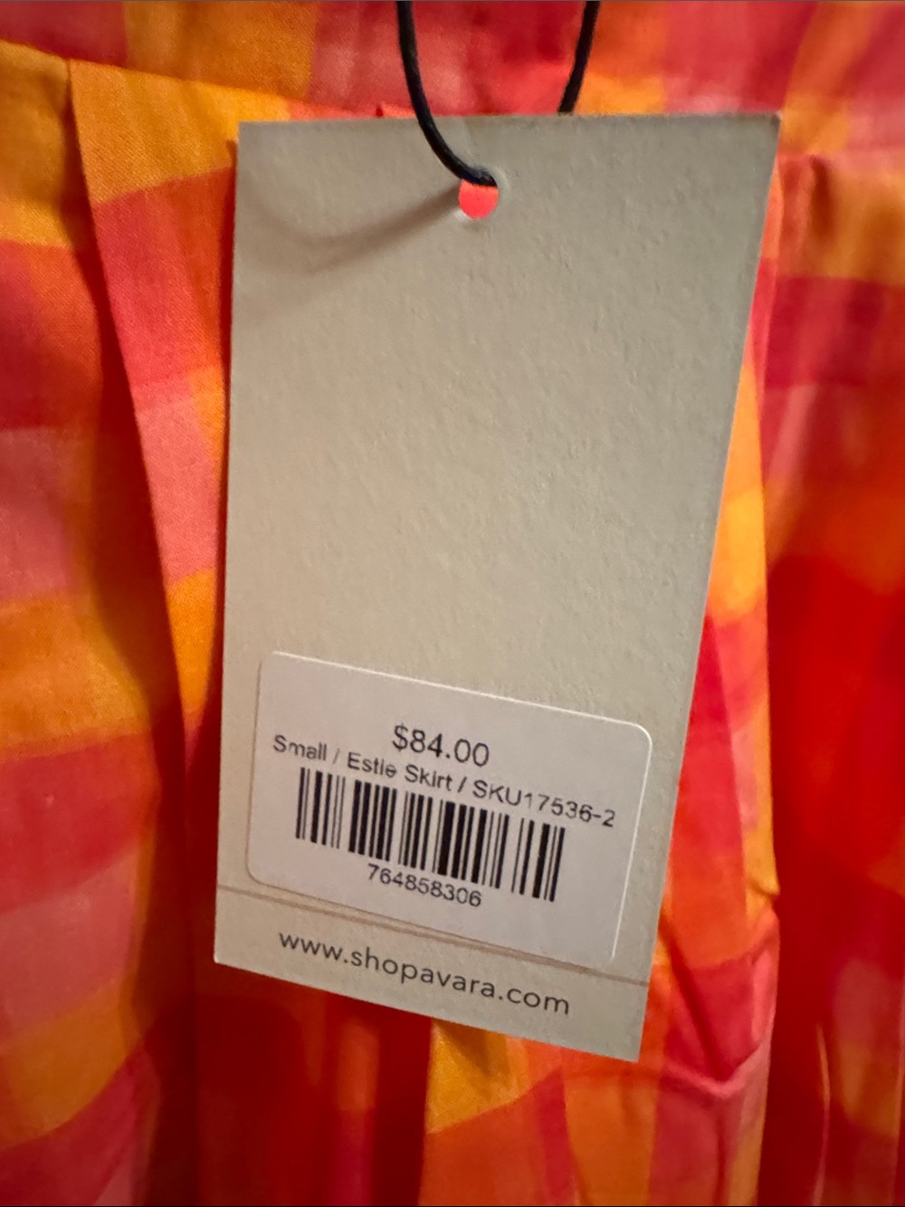 NWT Avara exclusive Estie High-Waist Plaid Maxi Skirt in Coral Pink Small - Picture 6 of 6